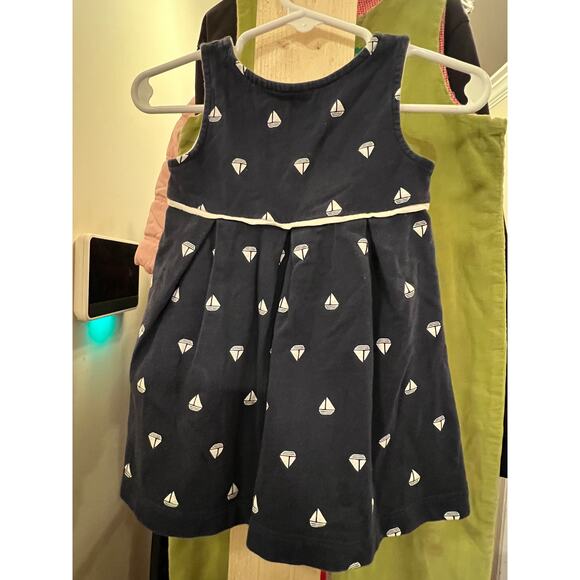 Carter’s 12M Navy Sailboat Dress 100% Cotton Nautical Summer - Picture 2 of 5
